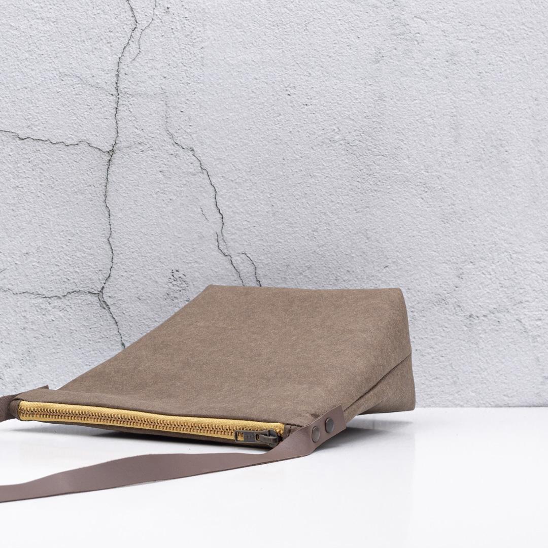 bandolera amarillo marron mujer pequeña ligera sostenible eco hecha en valencia españa