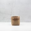 cesto papel lavable macetero panera casa organizacion minimalista kraft asas cuero hecho en valencia